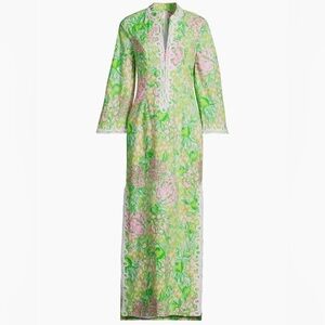 NWT Lilly Pulitzer Shealyn Caftan Dress Fauna Green Lime Feeling Good Size 14